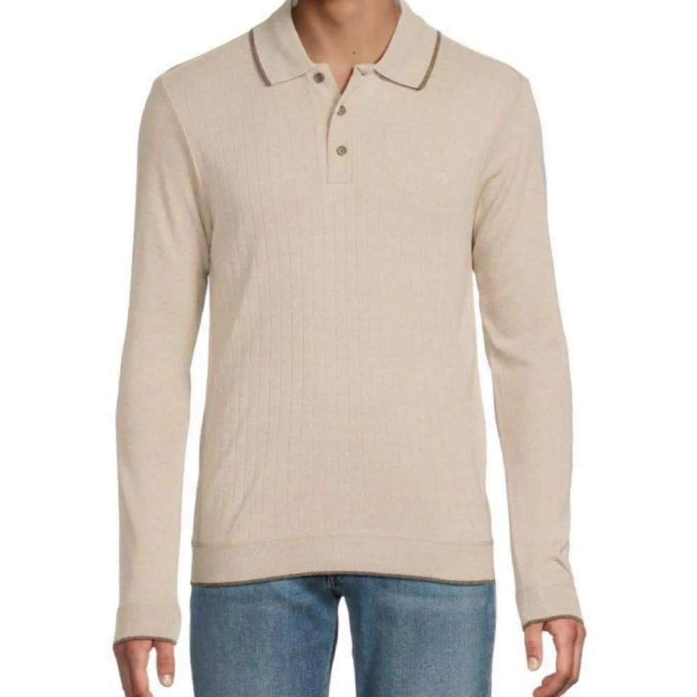 Joe’s Jeans Ribbed Polo Sweater Sand Size M